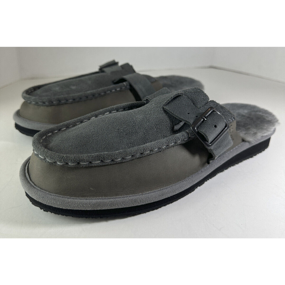LL Bean Wicked Good Slipper Scuffs Shearling Lined Suede Leather Men's Size 10 - Picture 10 of 14